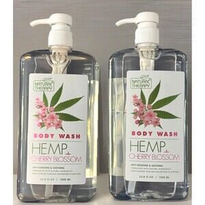2PK -Natural Therapy Hemp Cherry Blossom Body Wash 33.8oz Soothing New Sealed